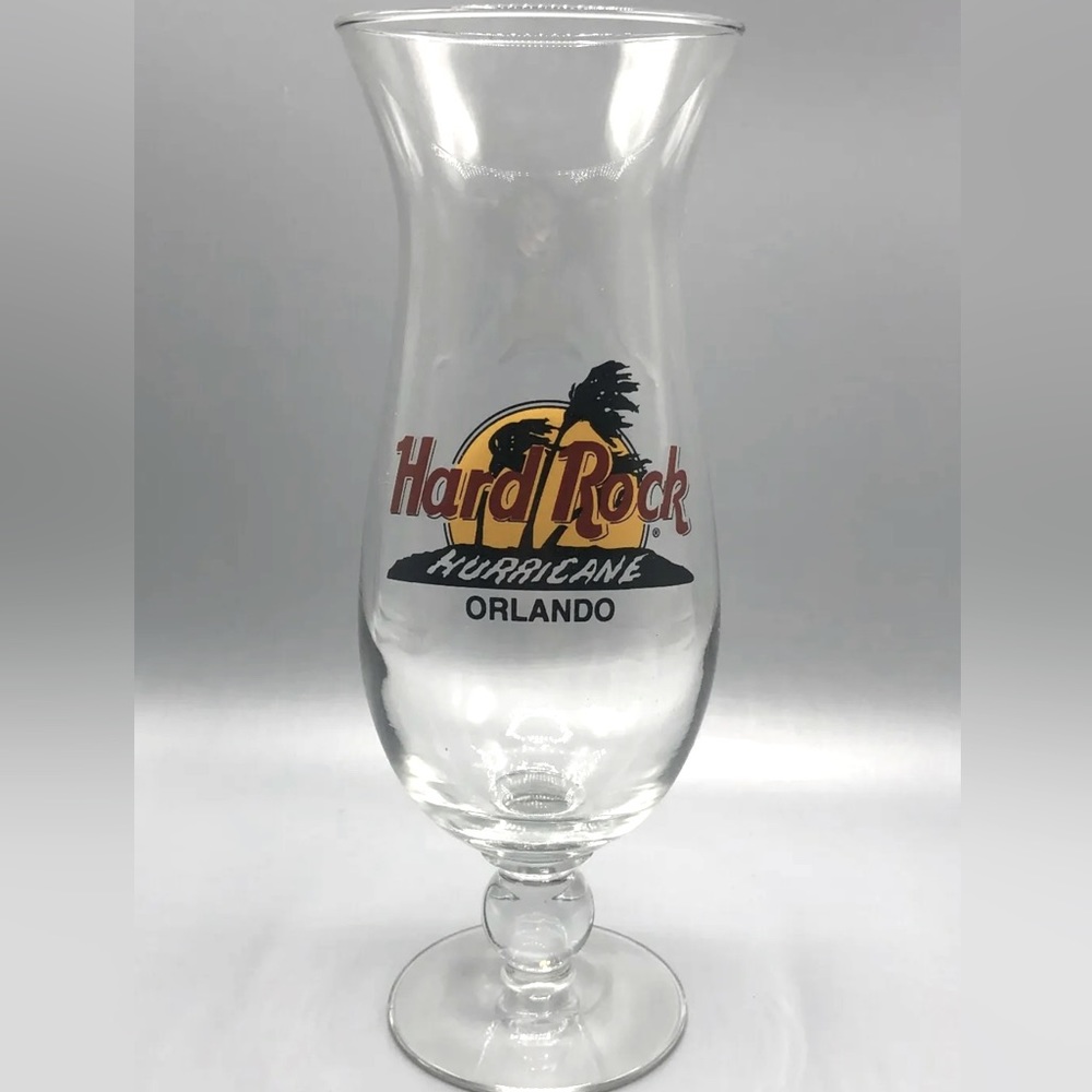 Hard Rock Cafe Orlando Florida Hurricane Cocktail Drinking Bar Glass Music